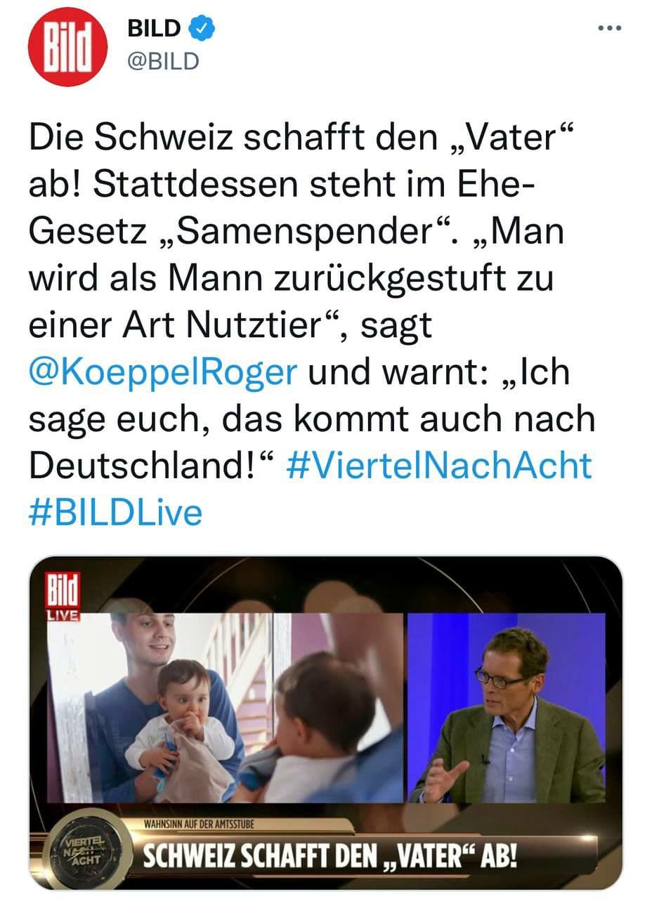 Schweiz schafft Vater ab