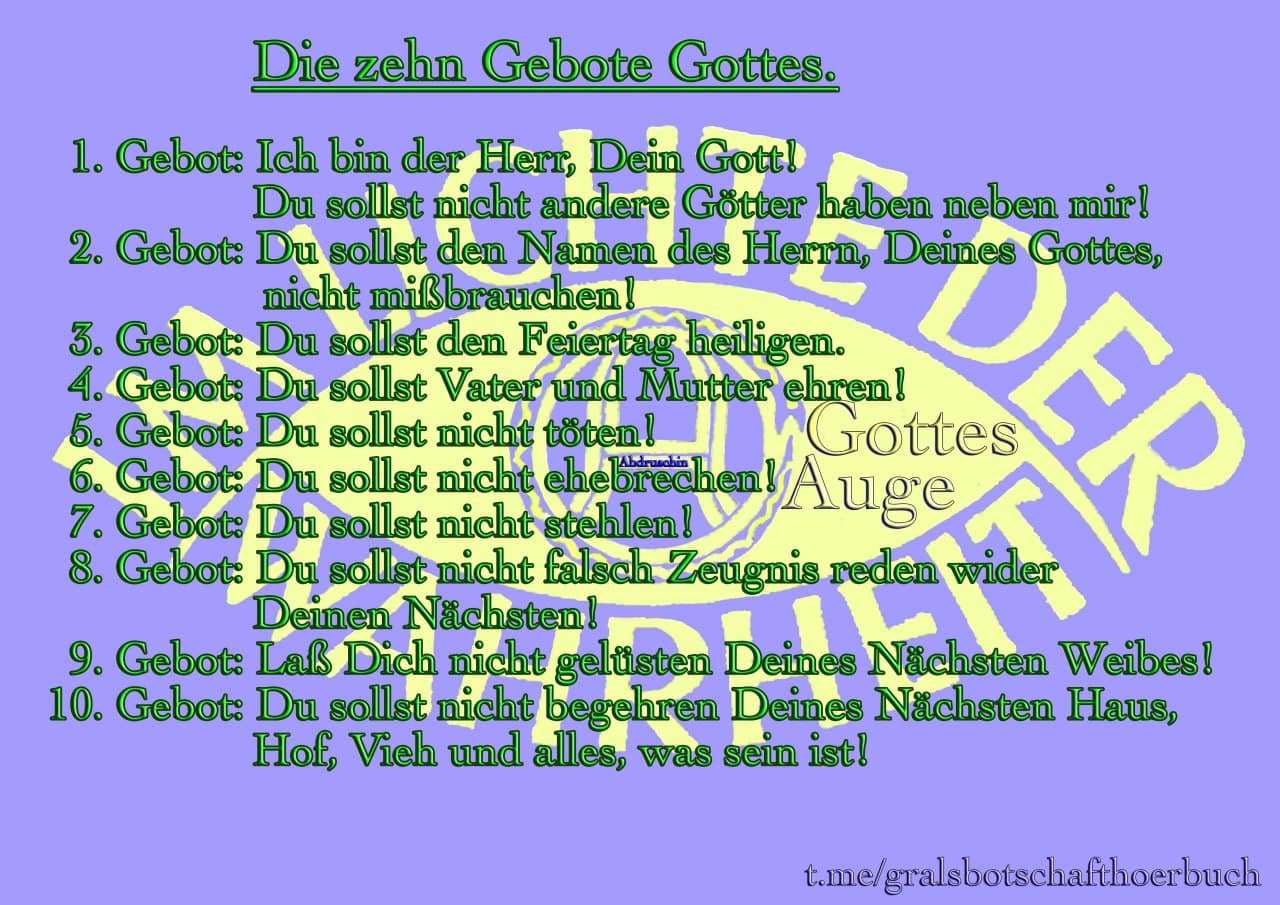 Die 10 Gebote Gottes