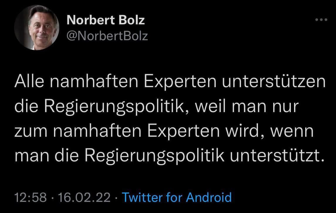 Zitat Norbert Bolz Experten