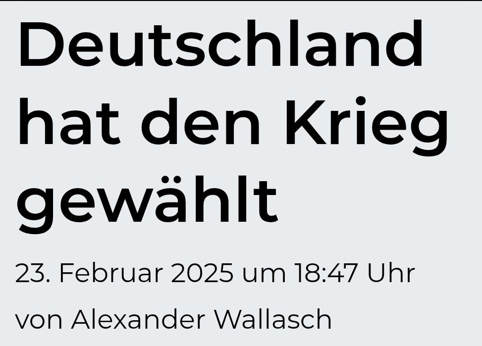 Deutschland hat den Krieg gewählt